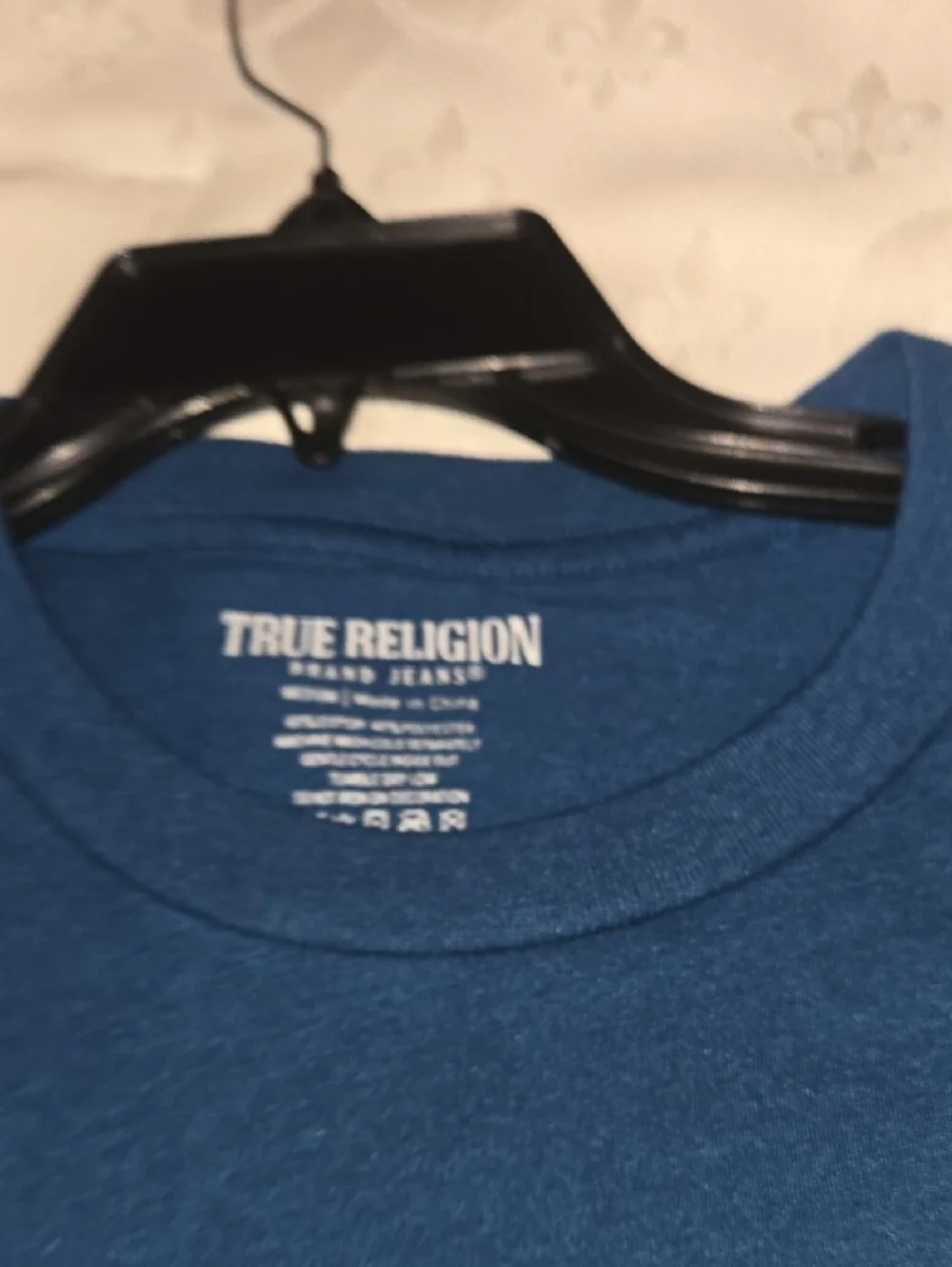 True Religion Dark Teal Short‑Sleeve Tee with Horseshoe Logo